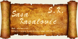 Saša Kasalović vizit kartica